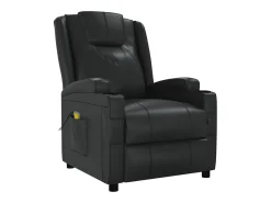 vidaxl Poltrona de massagens couro artificial Preto