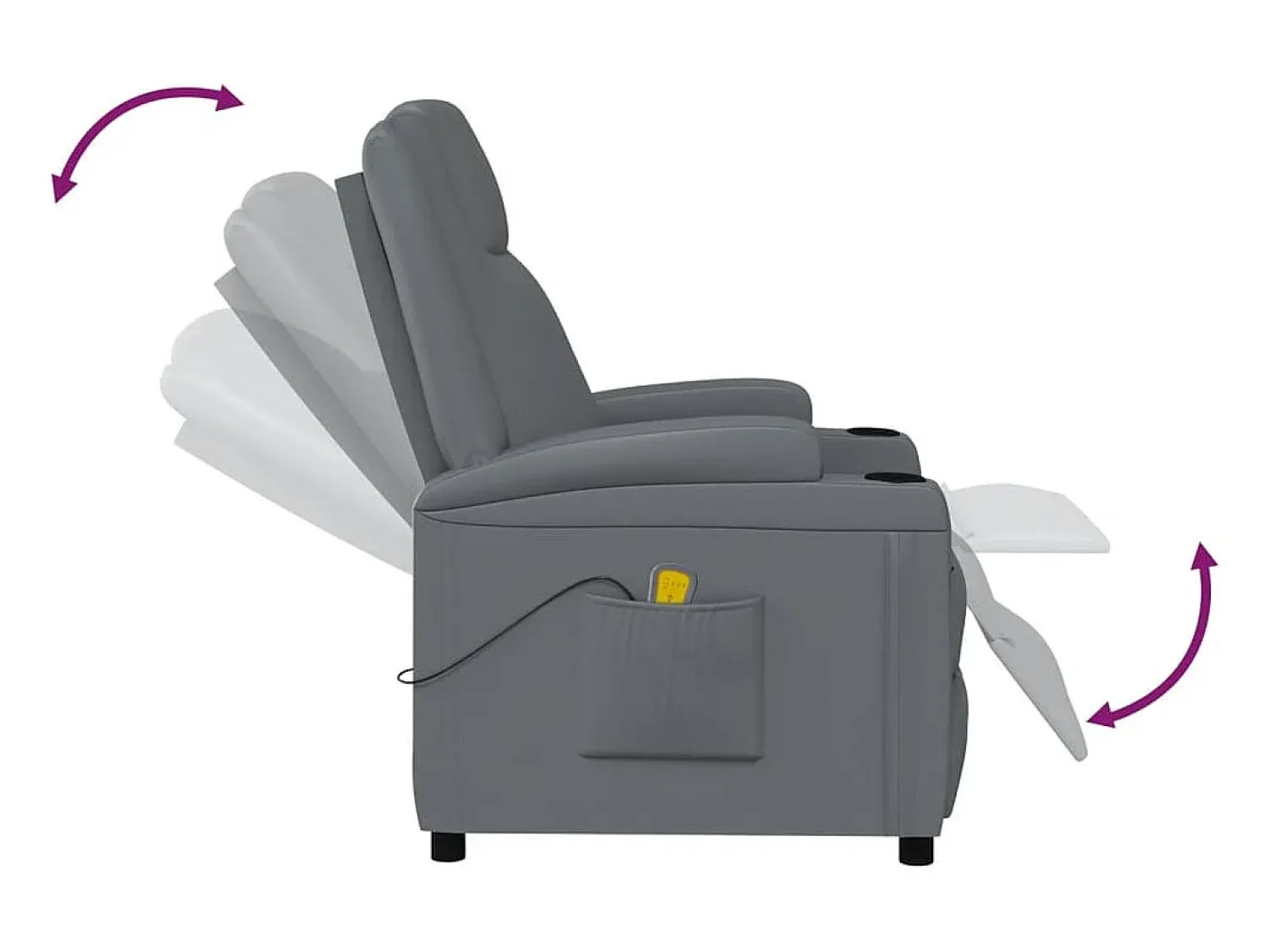 vidaxl Poltrona de massagens couro artificial antracite^ Poltrona