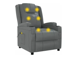 vidaxl Poltrona de massagens couro artificial antracite^ Poltrona