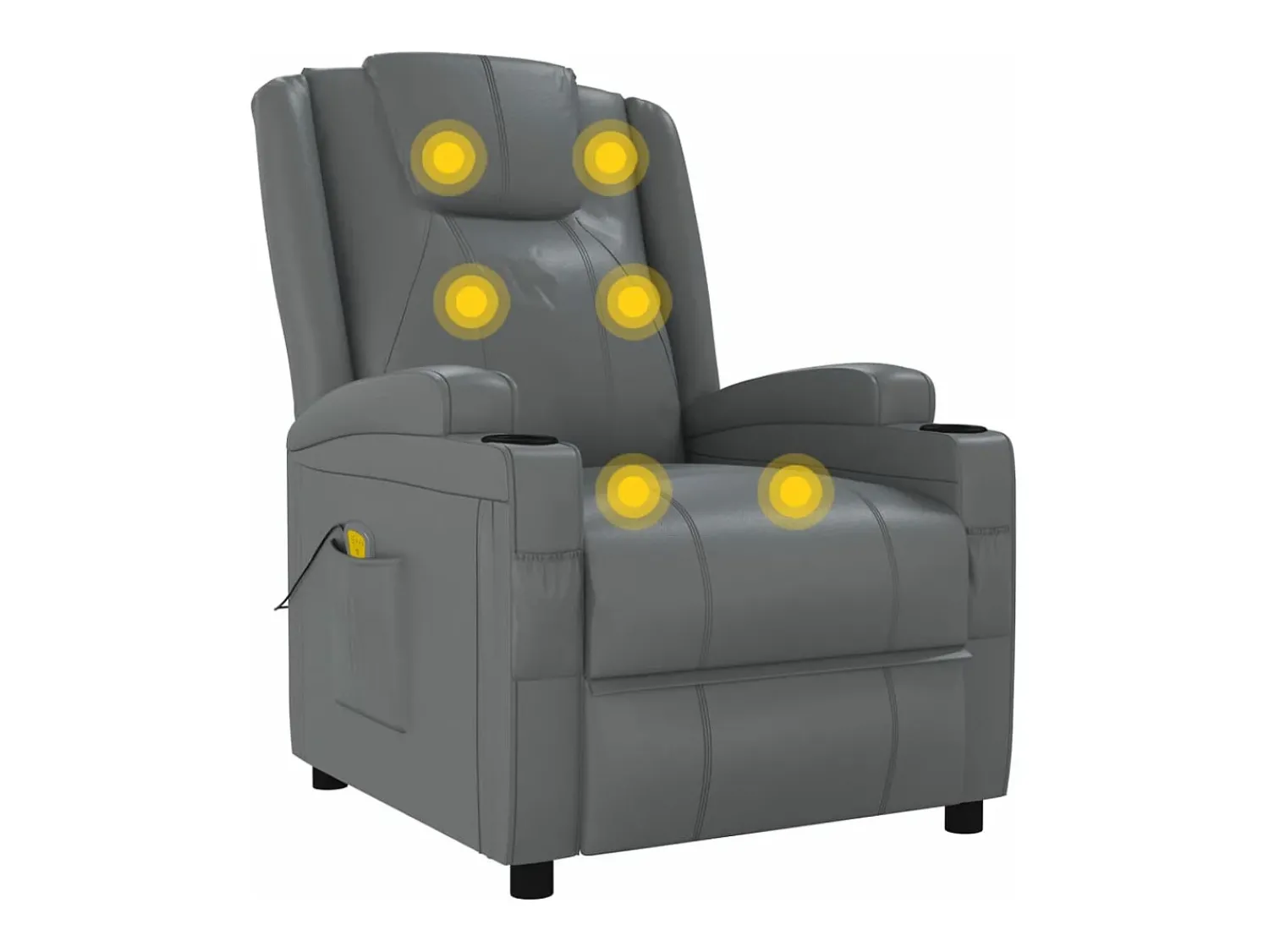 vidaxl Poltrona de massagens couro artificial antracite^ Poltrona