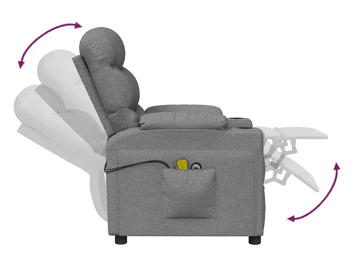 Poltrona*vidaxl Poltrona de massagens elétrica tecido -claro Cinzento