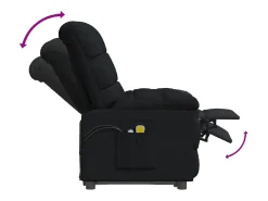Clearance vidaxl Poltrona de massagens elétrica tecido Preto