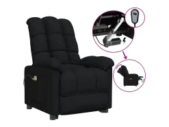Clearance vidaxl Poltrona de massagens elétrica tecido Preto