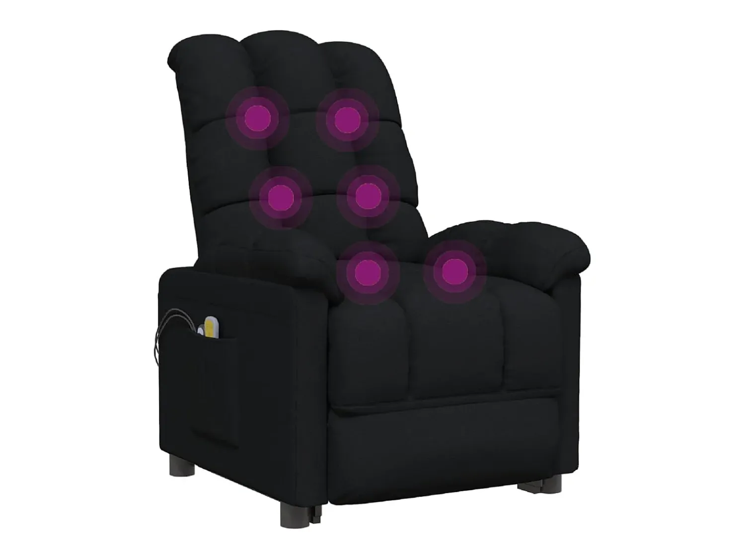 Clearance vidaxl Poltrona de massagens elétrica tecido Preto