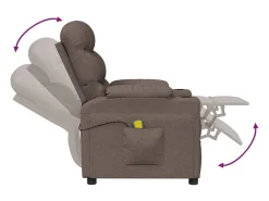 vidaxl Poltrona de massagens elétrica reclinável tecido cinza-acast.^ Poltrona