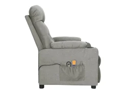 New vidaxl Poltrona de massagens elétrica tecido -claro Cinzento