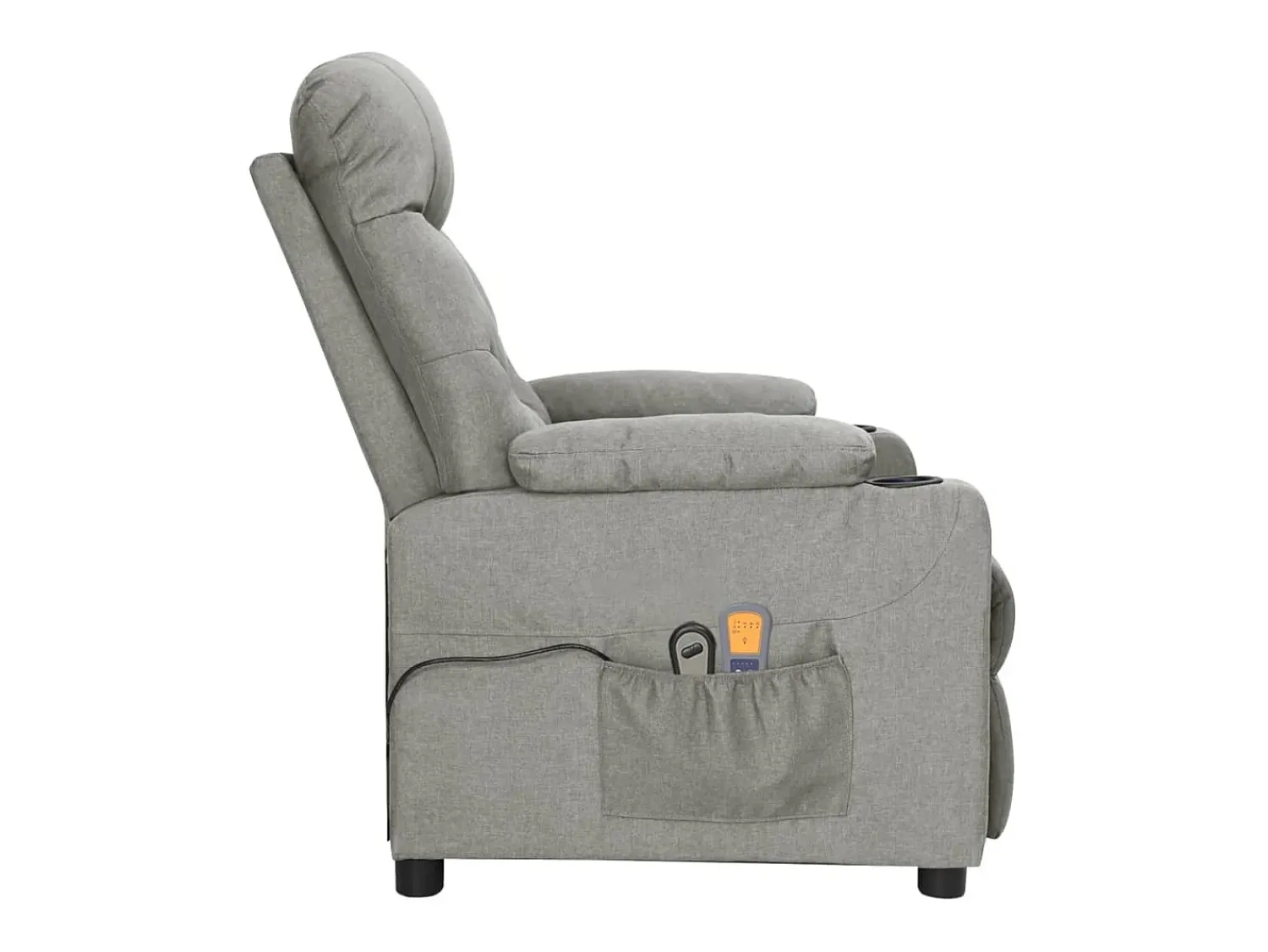 New vidaxl Poltrona de massagens elétrica tecido -claro Cinzento