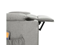 New vidaxl Poltrona de massagens elétrica tecido -claro Cinzento