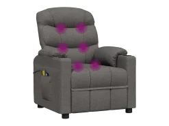 Clearance vidaxl Poltrona de massagens elétrica tecido cinza-escuro Cinzento