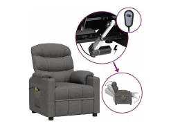 Clearance vidaxl Poltrona de massagens elétrica tecido cinza-escuro Cinzento