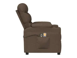 vidaxl Poltrona de massagens elétrica reclinável tecido^ Poltrona