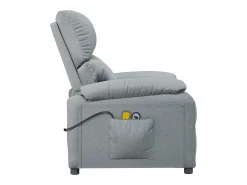 Poltrona|vidaxl Poltrona de massagens elétrica tecido -claro Cinzento