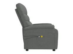 vidaxl Poltrona de massagens elétrica tecido cinza-escuro^ Poltrona