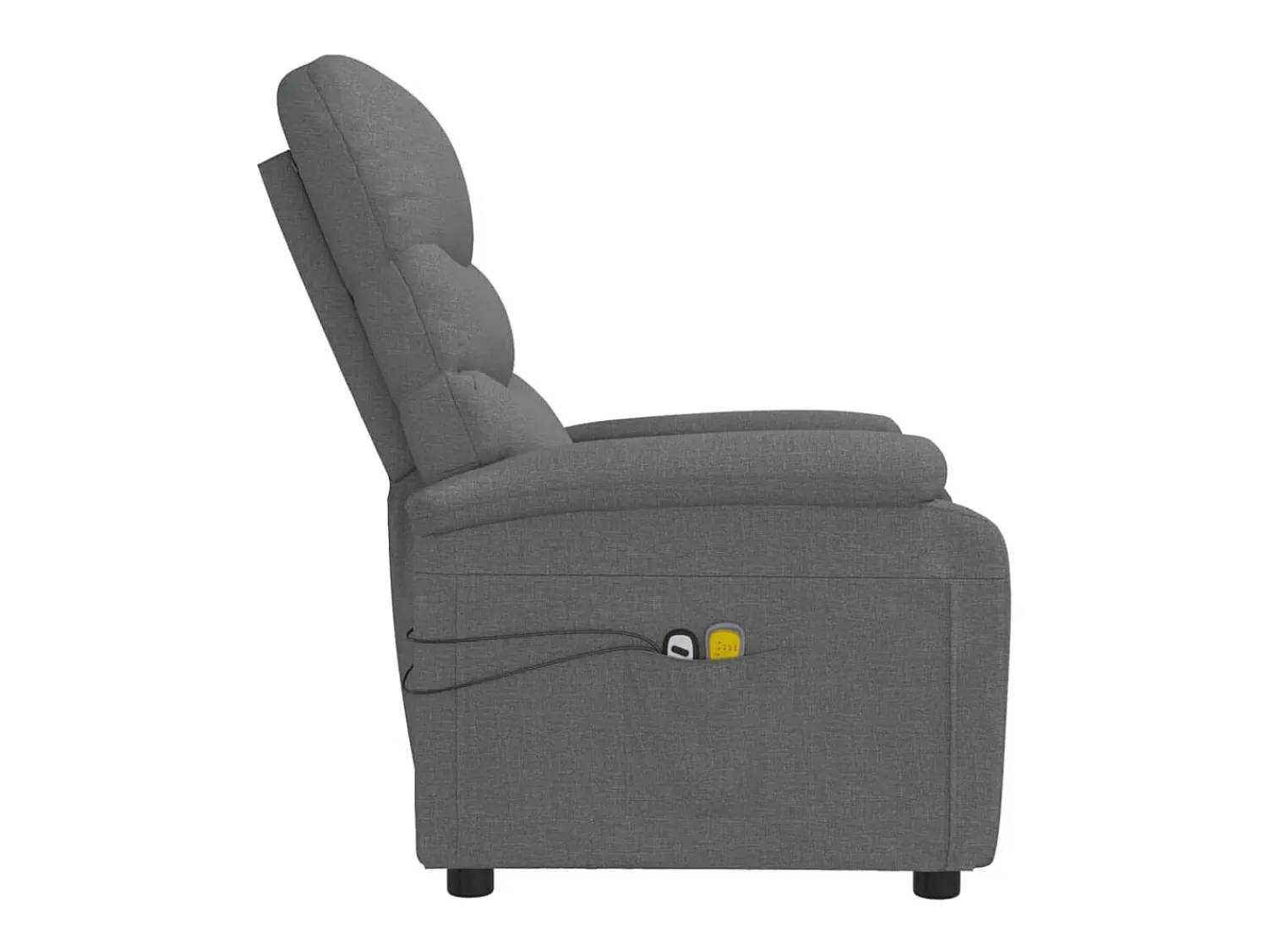 vidaxl Poltrona de massagens elétrica tecido cinza-escuro^ Poltrona