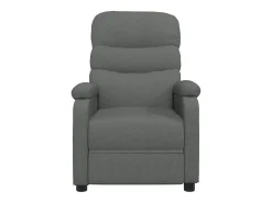 vidaxl Poltrona de massagens elétrica tecido cinza-escuro^ Poltrona
