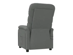 vidaxl Poltrona de massagens elétrica tecido cinza-escuro^ Poltrona