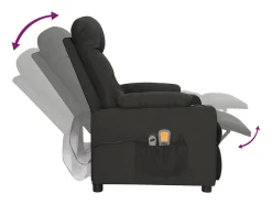 Best vidaxl Poltrona de massagens elétrica tecido Preto