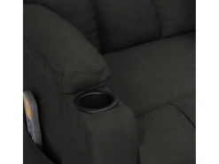 Best vidaxl Poltrona de massagens elétrica tecido Preto