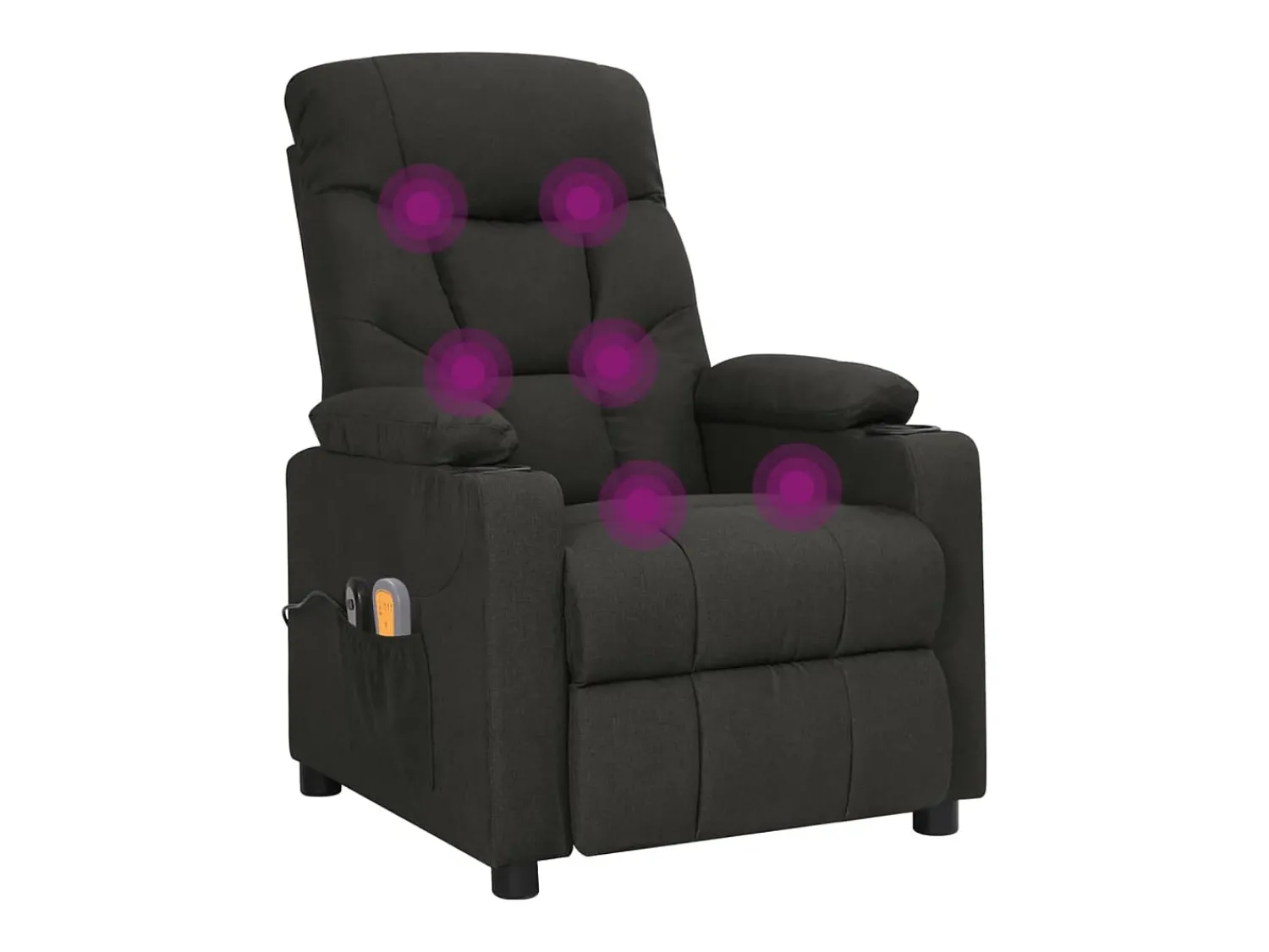 Best vidaxl Poltrona de massagens elétrica tecido Preto