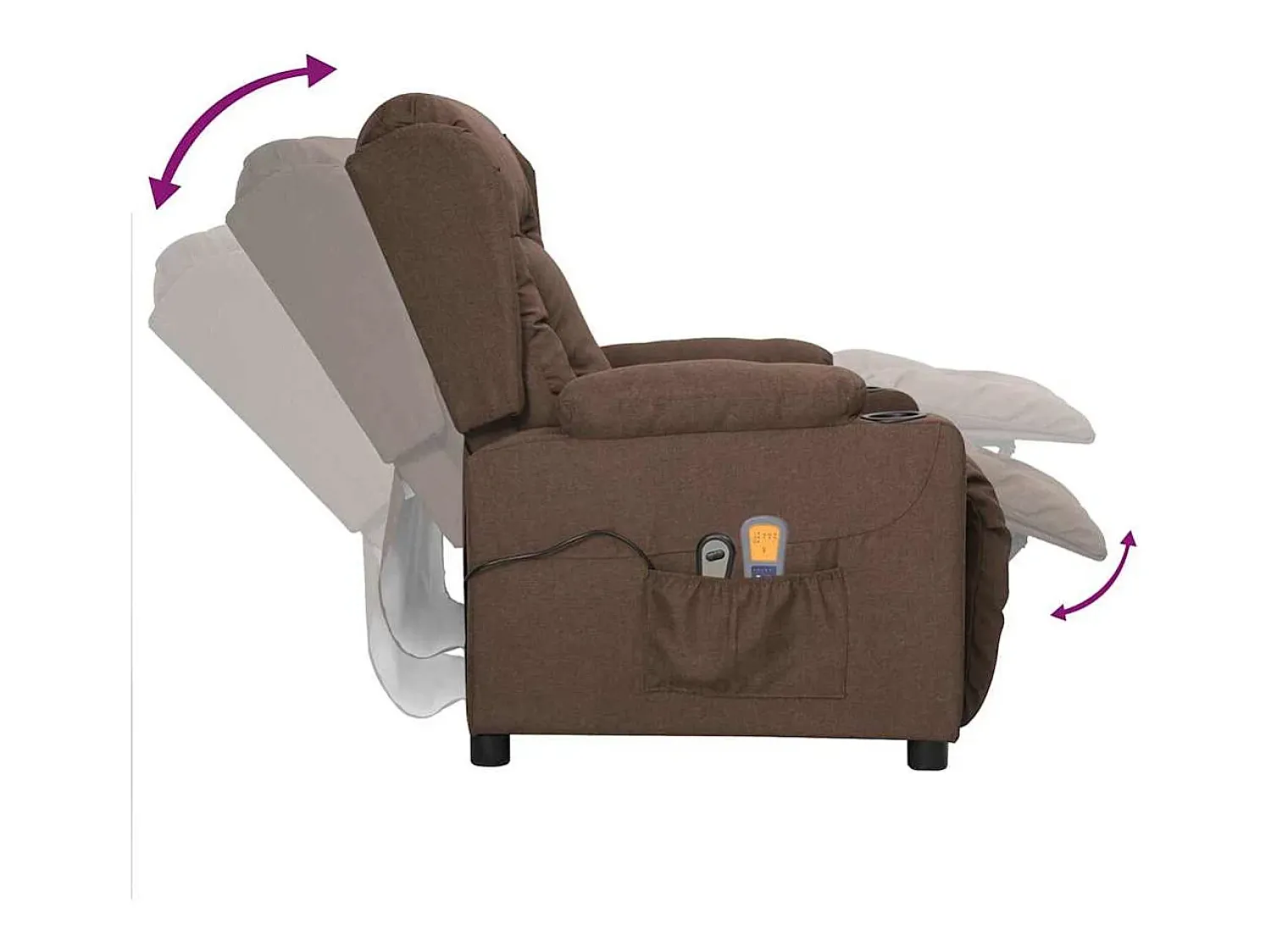 Poltrona|vidaxl Poltrona de massagens elétrica reclinável tecido cinza-acast. Taupe