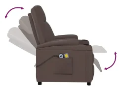 Poltrona|vidaxl Poltrona de massagens elétrica couro artificial Castanho