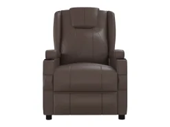 Poltrona|vidaxl Poltrona de massagens elétrica couro artificial Castanho