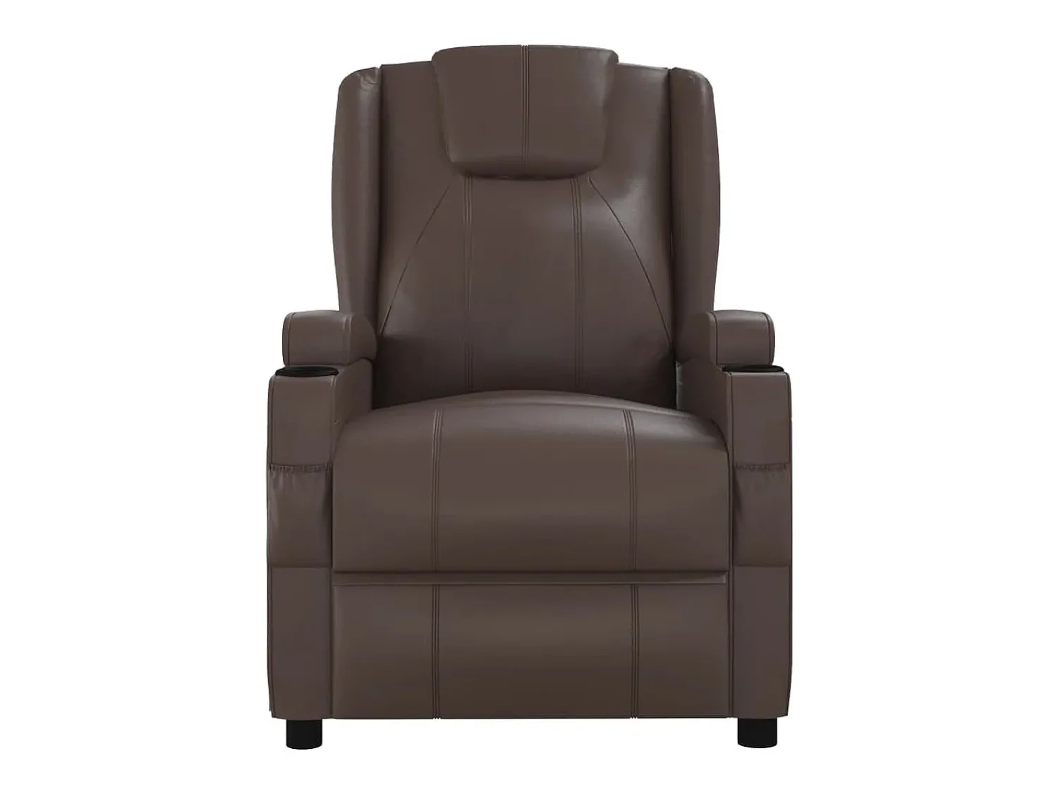 Poltrona|vidaxl Poltrona de massagens elétrica couro artificial Castanho