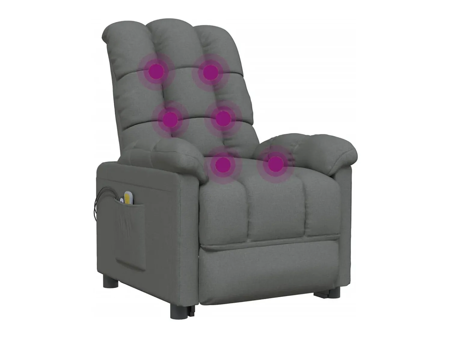 vidaxl Poltrona de massagens elétrica tecido cinza-escuro^ Poltrona