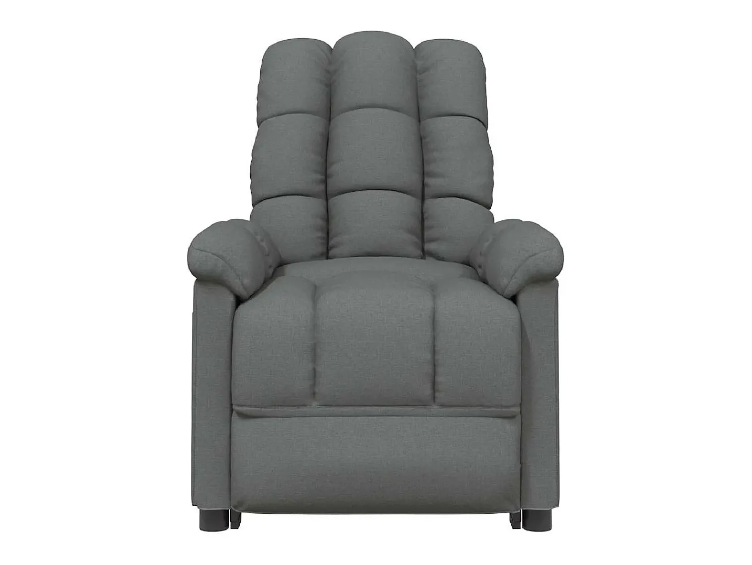 vidaxl Poltrona de massagens elétrica tecido cinza-escuro^ Poltrona