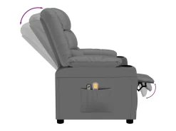 Poltrona|vidaxl Poltrona de massagens elétrica couro artificial Cinzento