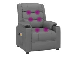 Poltrona|vidaxl Poltrona de massagens elétrica couro artificial Cinzento