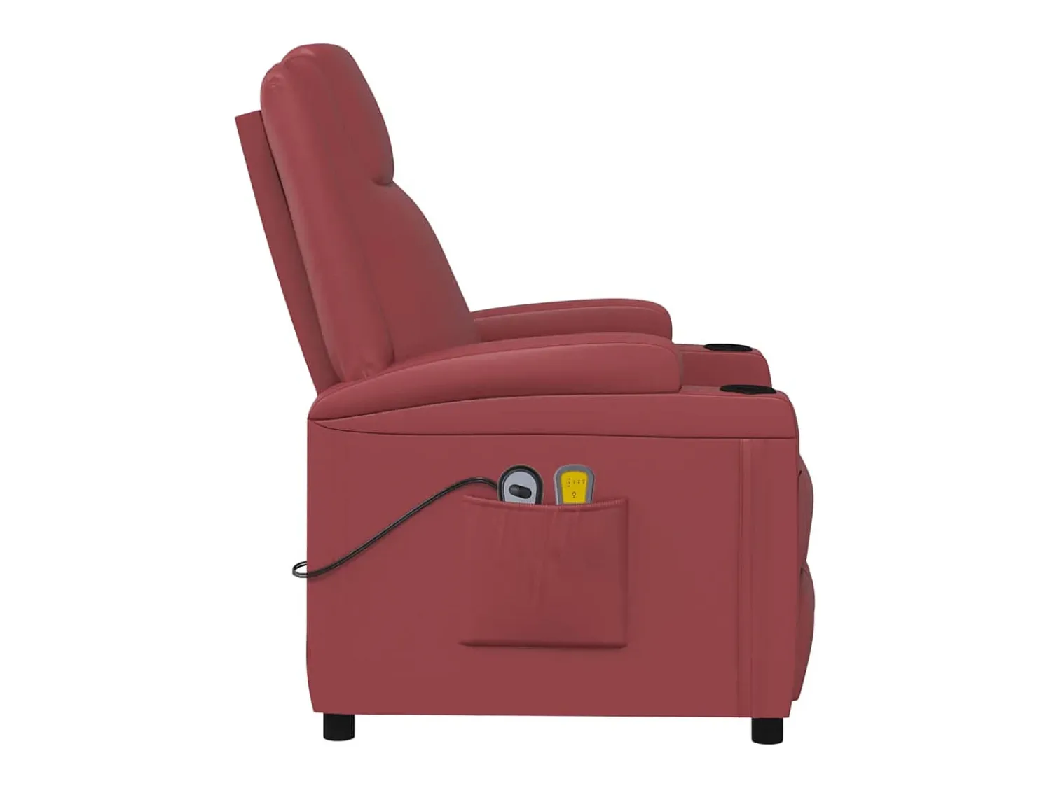 Poltrona|vidaxl Poltrona de massagens elétrica couro artificial tinto Vermelho