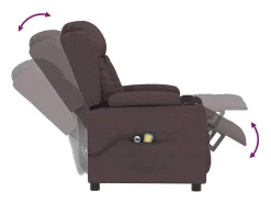 Poltrona*vidaxl Poltrona de massagens elétrica tecido -escuro Castanho