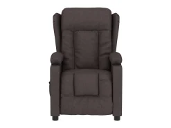 Poltrona*vidaxl Poltrona de massagens elétrica tecido -escuro Castanho