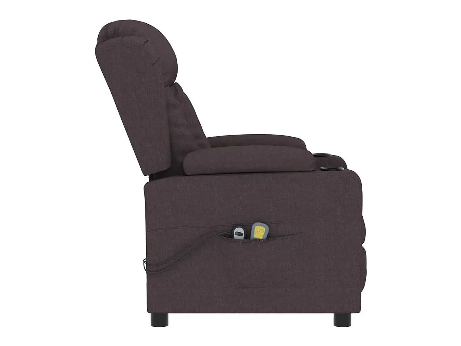 Poltrona*vidaxl Poltrona de massagens elétrica tecido -escuro Castanho