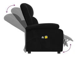 Hot vidaxl Poltrona de massagens elétrica veludo Preto