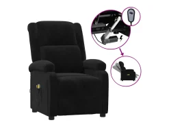 Hot vidaxl Poltrona de massagens elétrica veludo Preto