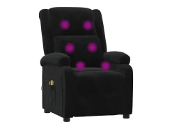 Hot vidaxl Poltrona de massagens elétrica veludo Preto