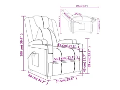 vidaxl Poltrona de massagens elétrica couro artificial^ Poltrona