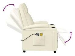 vidaxl Poltrona de massagens elétrica couro artificial^ Poltrona