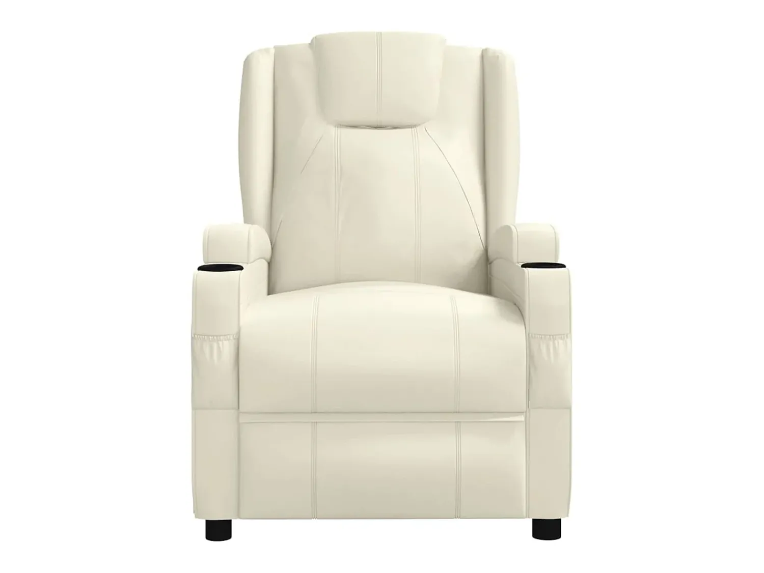 vidaxl Poltrona de massagens elétrica couro artificial^ Poltrona