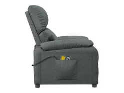 Outlet vidaxl Poltrona de massagens elétrica tecido cinza-escuro Cinzento