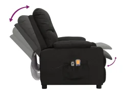 Poltrona*vidaxl Poltrona de massagens elétrica tecido Preto