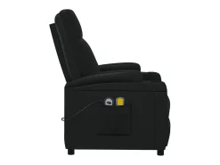 Discount vidaxl Poltrona de massagens elétrica couro artificial Preto