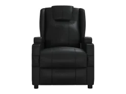 Discount vidaxl Poltrona de massagens elétrica couro artificial Preto