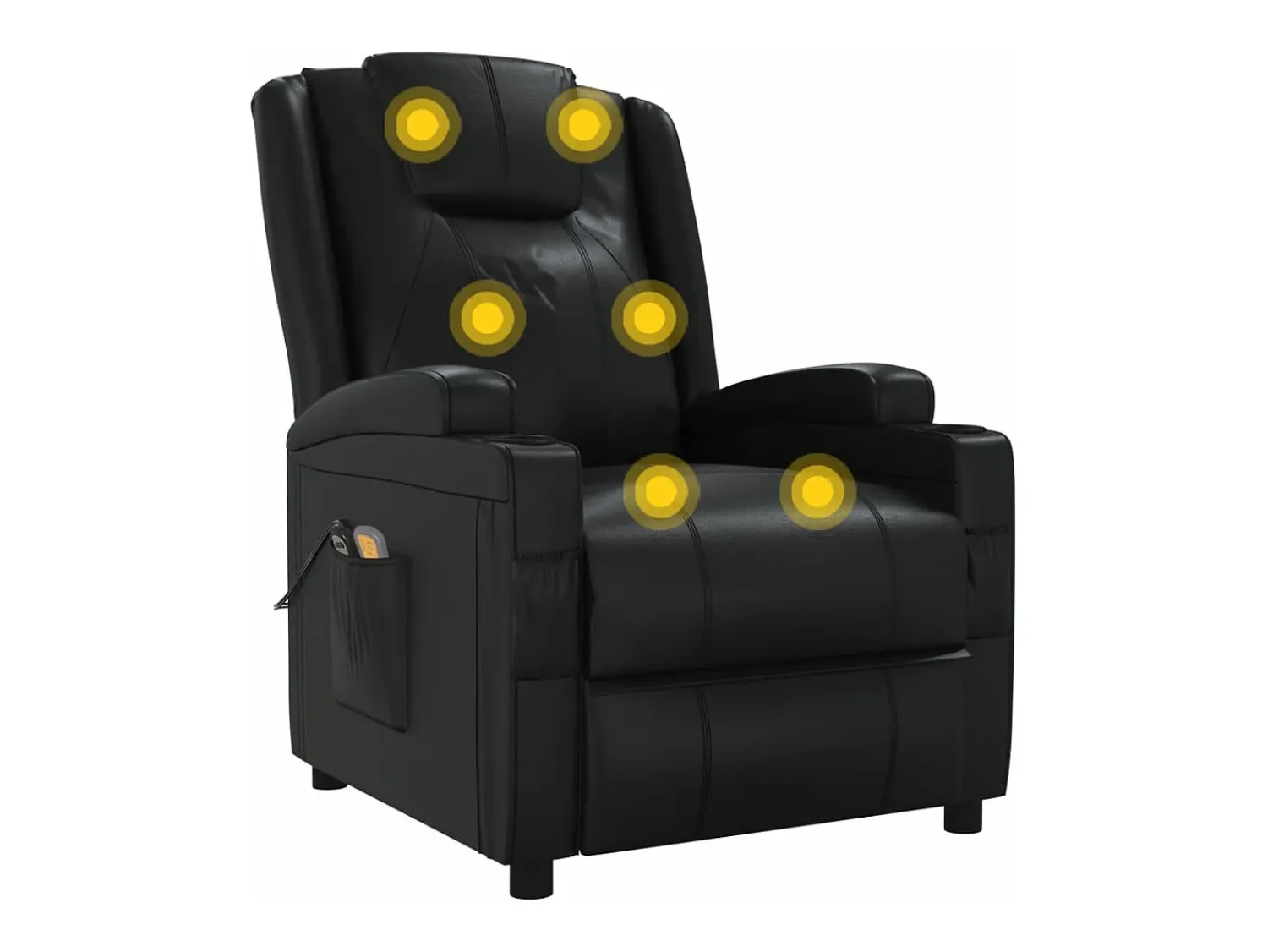 Discount vidaxl Poltrona de massagens elétrica couro artificial Preto