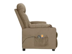 vidaxl Poltrona de massagens elétrica reclinável tecido cinza-acast.^ Poltrona