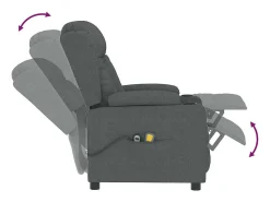 Outlet vidaxl Poltrona de massagens elétrica tecido cinza-escuro Cinzento