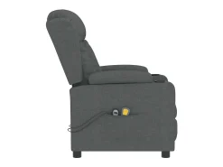 Outlet vidaxl Poltrona de massagens elétrica tecido cinza-escuro Cinzento
