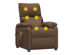 Poltrona|vidaxl Poltrona de massagens elétrica reclinável tecido Castanho